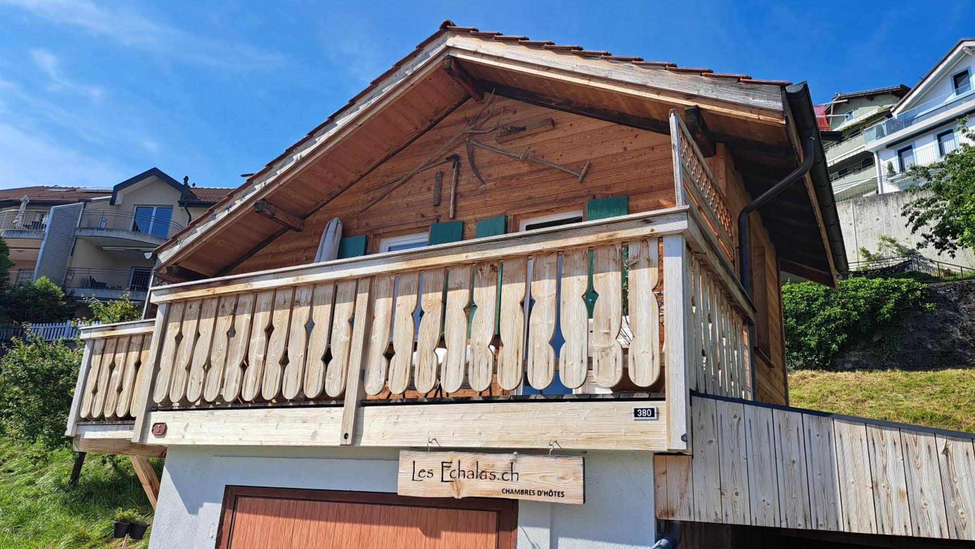 "Les Echalas" Chalet Independant Avec Cuisine En Lavaux Unesco Chexbres Exterior photo